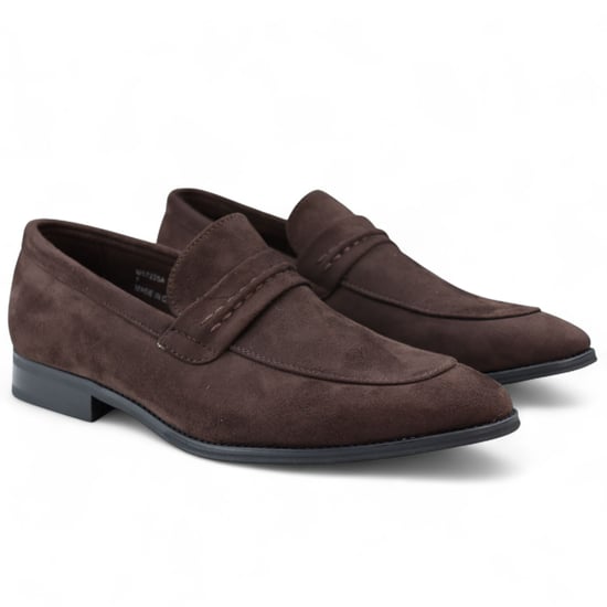 Bruine suède mocassin loafers voor heren, slimme instappers - Image 2