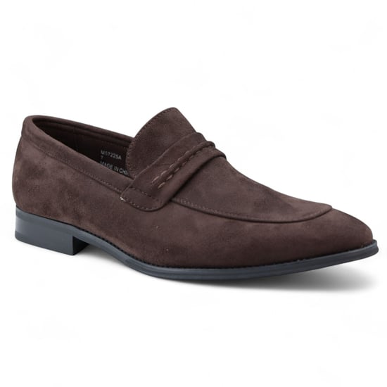 Bruine suède mocassin loafers voor heren, slimme instappers - Image 3