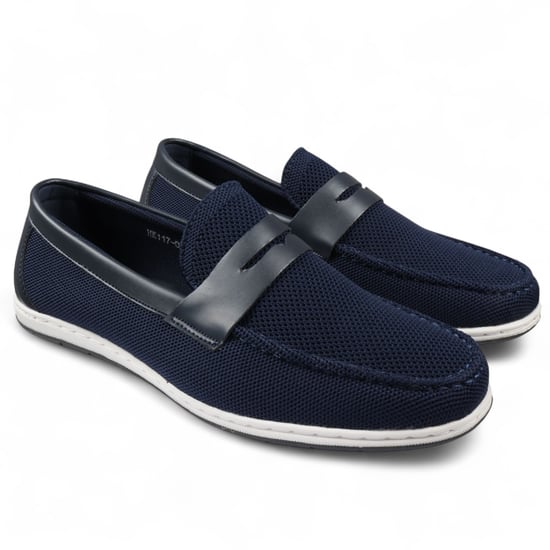 Heren Marineblauwe ademende loafers, lichtgewicht instappers - Image 2