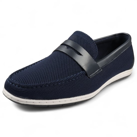 Heren Marineblauwe ademende loafers, lichtgewicht instappers - Image 3