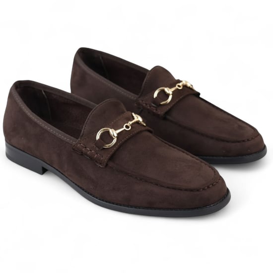 Bruine suède mocassins met leren voering voor heren - Image 3