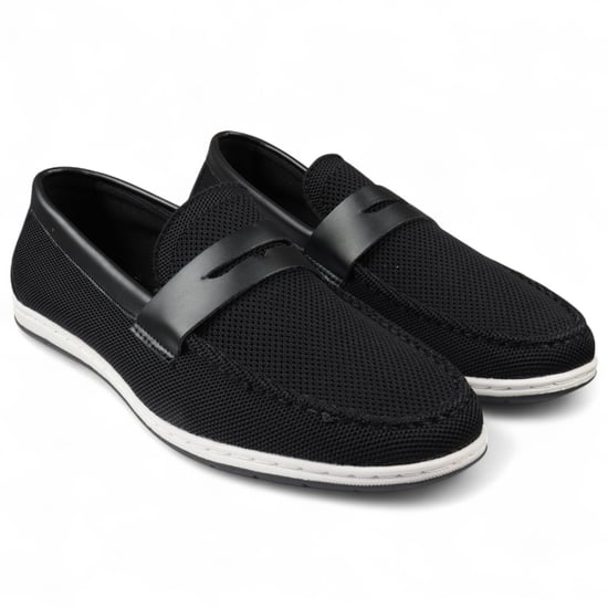 Zwarte ademende loafers voor heren, lichtgewicht instappers - Image 2