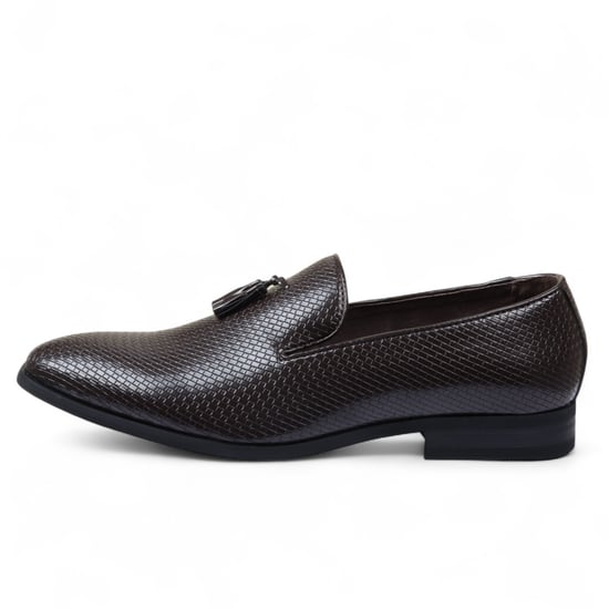 Bruine formele loafers met kwastjes voor heren, instappers van leer - Image 1
