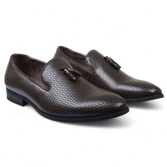 Bruine formele loafers met kwastjes voor heren, instappers van leer - Image 2