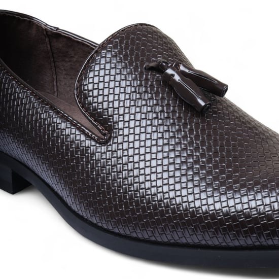 Bruine formele loafers met kwastjes voor heren, instappers van leer - Image 4