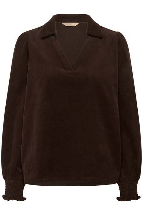 Blouse met lange mouwen CUrhaena Relaxed fit dark brown - Image 4