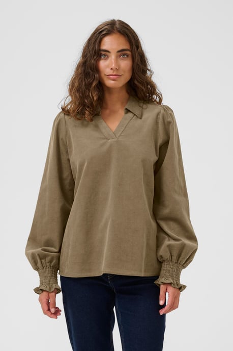 Blouse met lange mouwen CUrhaena Relaxed fit brown - Image 3