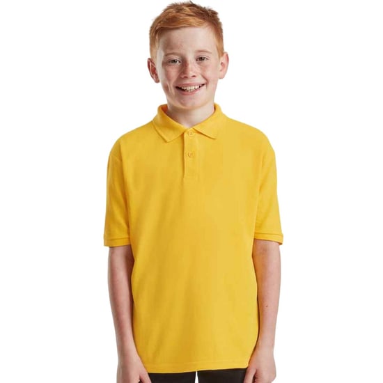 Fruit of the Loom Kinderen /Kinder Poly/ Katoen Piqué-Poloshirt Voor Kinderen. (Zonnebloem) - Image 1