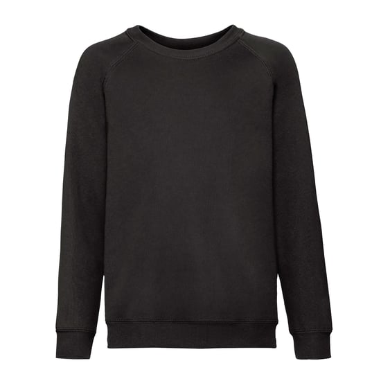 Fruit of the Loom Klassiek Raglan Sweatshirt voor kinderen/Kinderen (Zwart) - Image 1