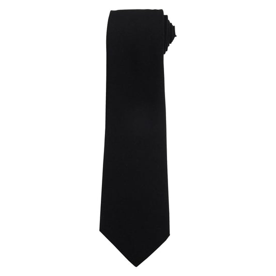 Premier Effen polyester stropdas (Zwart) - Image 1