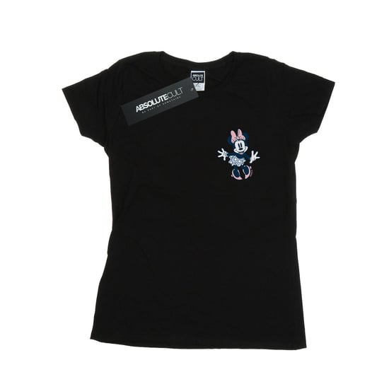 Disney Dames/Dames Minnie Mouse Dansende Borst Katoenen T-Shirt (Zwart) - Image 1