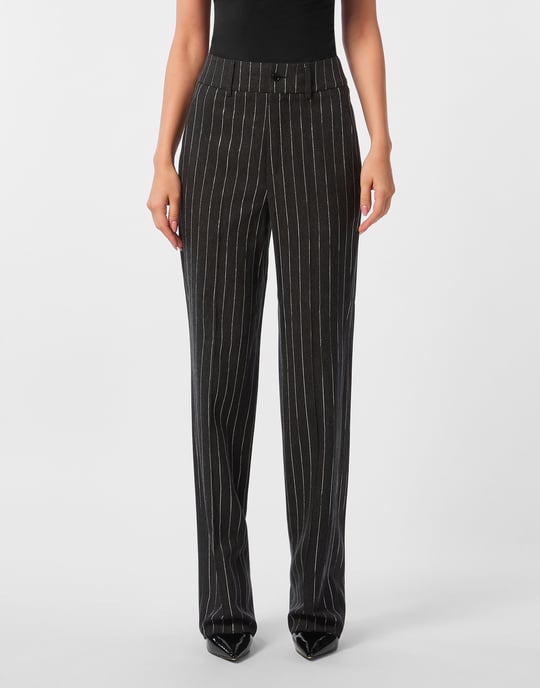 Pinstriped Straight Lady Trousers - Image 2
