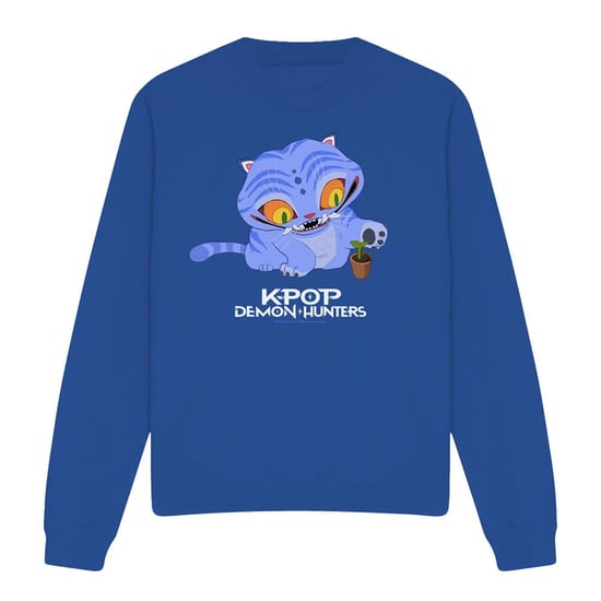K-Pop Demon Hunters Unisex Volwassene Schattige Derpy Tiger Sweatshirt (Royaal Blauw) - Image 1