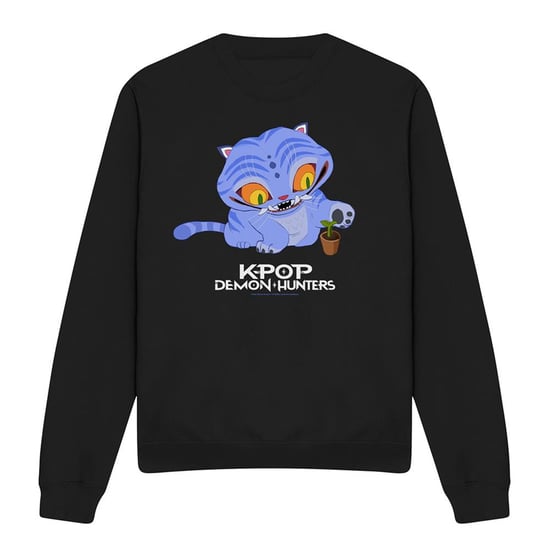K-Pop Demon Hunters Unisex Volwassene Schattige Derpy Tiger Sweatshirt (Zwart) - Image 1