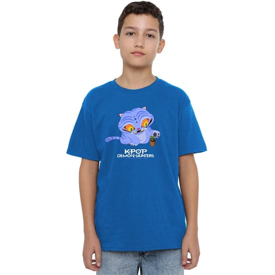 K-Pop Demon Hunters Kinder/Kids Schattig Derpy Tiger T-shirt (Koningsblauw) - Image 4