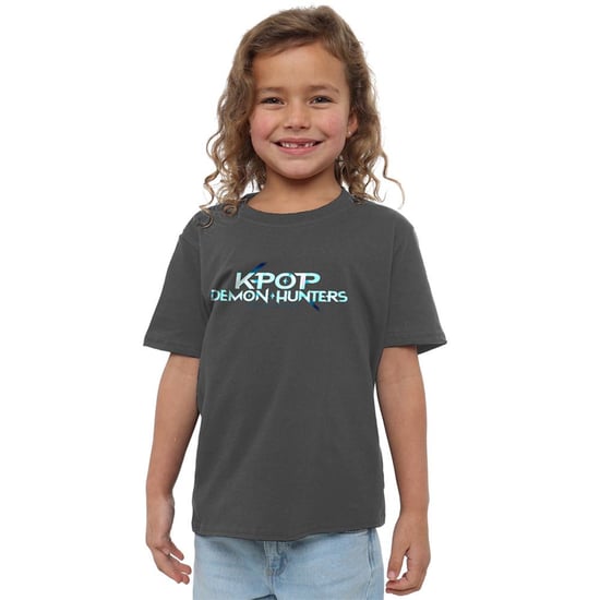 K-Pop Demon Hunters Kinderen/Kinderen Logo T-shirt (Houtskool) - Image 4