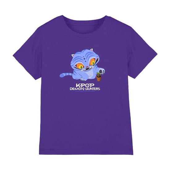 K-Pop Demon Hunters Kinder/Kids Schattig Derpy Tiger T-shirt (Paars) - Image 1