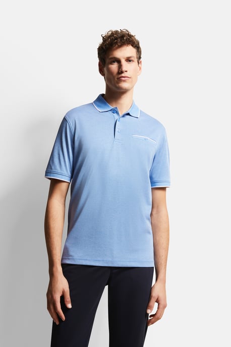Bugatti Herren Poloshirt met contrasterende strepen - Image 1