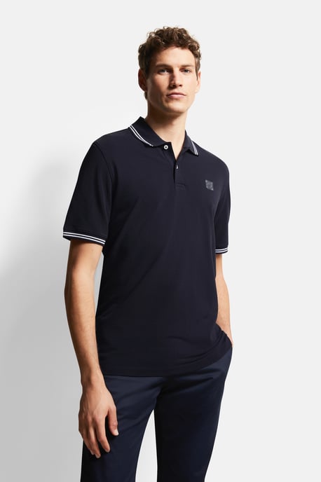 Bugatti Herren Poloshirt met contrasterende strepen - Image 1