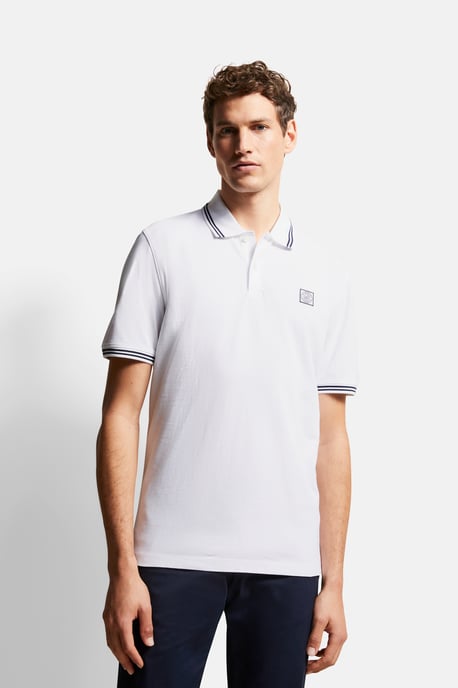 Bugatti Herren Poloshirt met contrasterende strepen - Image 1
