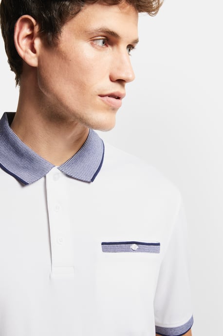Bugatti Herren Poloshirt met contrasterende strepen - Image 4