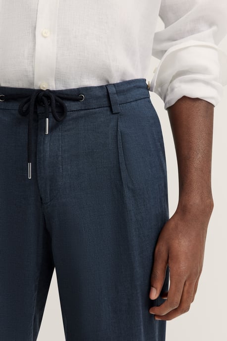 Bugatti Herren Geplooide broek met katoen-linnenmix - Image 5