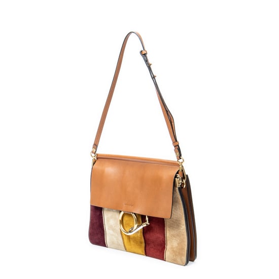 Medium Faye Shoulder Striped Patchwork  Schoudertas - Image 2