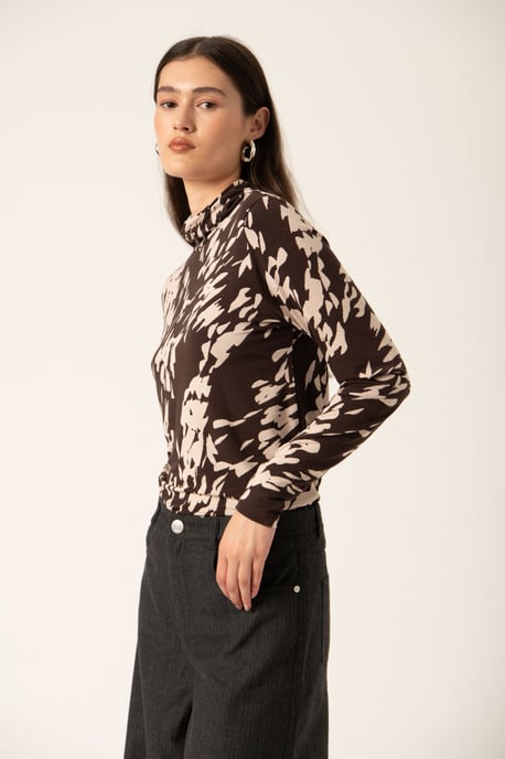 T-shirt met lange mouwen SLHanadi Regular fit brown - Image 2
