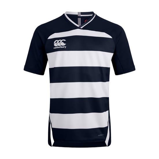 Canterbury Heren Evader Gestreepte Vapodri Shirt (Navy) - Image 1