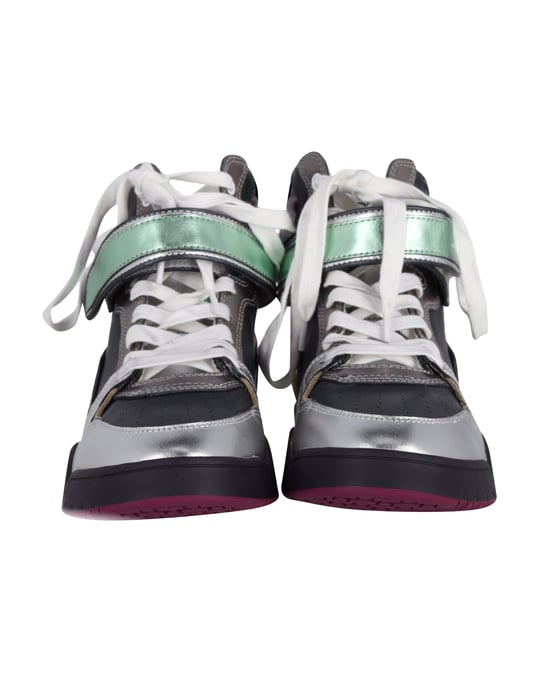 Isabel Marant Bresse Metallic Colorblock Hooggedragen Sneakers in Multicolor Leer - Image 2