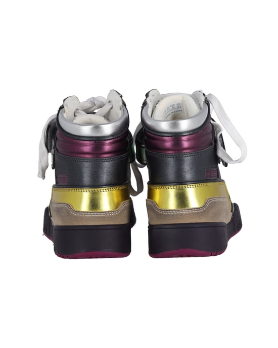 Isabel Marant Bresse Metallic Colorblock Hooggedragen Sneakers in Multicolor Leer - Image 4