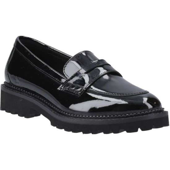 Hush Puppies Grazia Meisjes Zwarte Leren Mocassins - Image 1