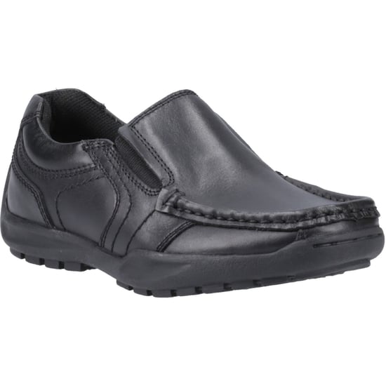 Hush Puppies Morgan Leer Jongens Zwarte Loafers - Image 1