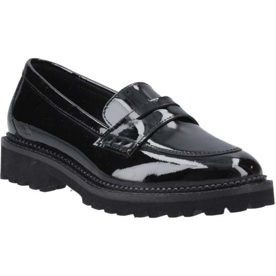 Hush Puppies Grazia Meisjes Zwarte Leren Mocassins - Image 1