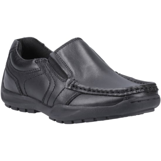 Hush Puppies Morgan Leer Jongens Zwarte Loafers - Image 1