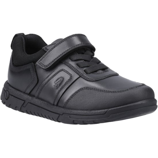 Hush Puppies Sutton Bungee Leren Zwarte Veterschoenen Voor Jongens - Image 1