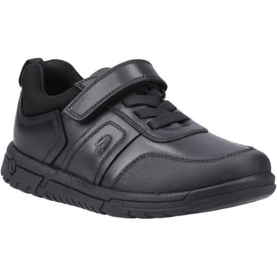 Hush Puppies Sutton Bungee Leren Zwarte Veterschoenen Voor Jongens - Image 1