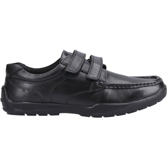 Hush Puppies Maddox Touch Fastening Leren Zwarte Schoenen Voor Jongens - Image 5