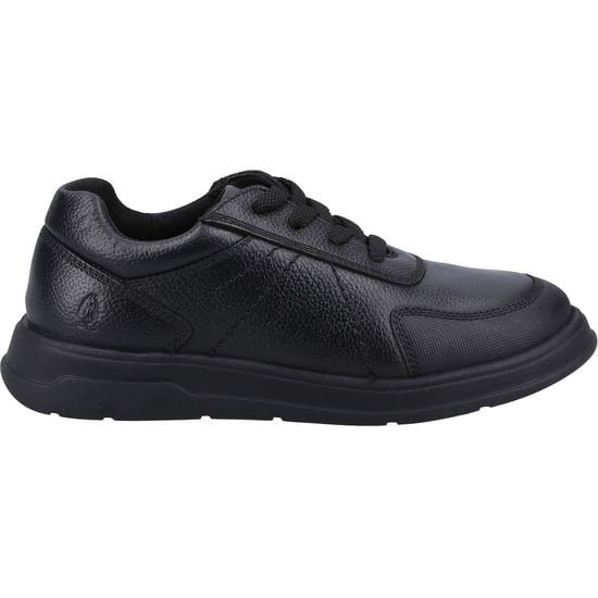 Hush Puppies Robert JNR Leren Zwarte Veterschoenen Voor Jongens - Image 4