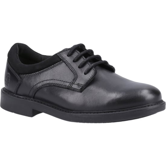 Hush Puppies Tommy Senior Leren Zwarte Schoenen Voor Jongens - Image 1