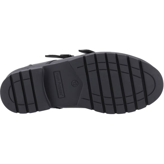 Hush Puppies Ella Senior Meisjes Zwart Leren Schoenen - Image 3