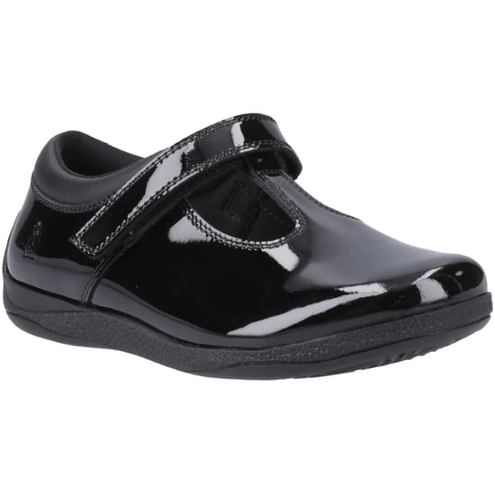 Hush Puppies Caitlin T-Bar Meisjes Zwart Leren Schoenen - Image 1