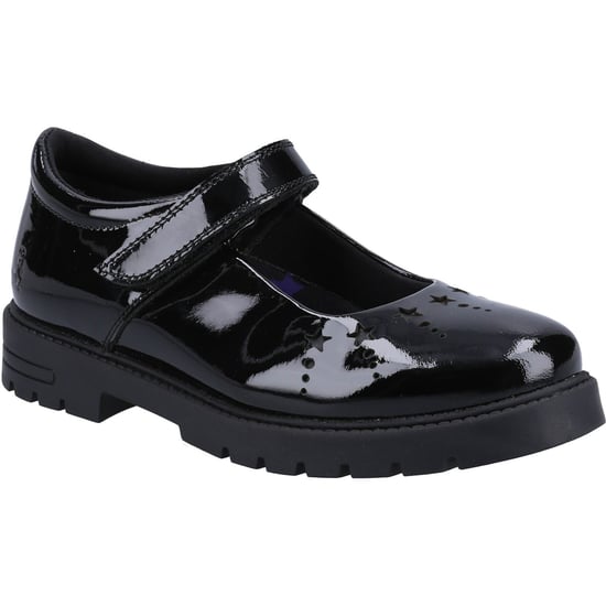 Hush Puppies Sabrina Patent SNR Meisjes Zwart Leren Schoenen - Image 1