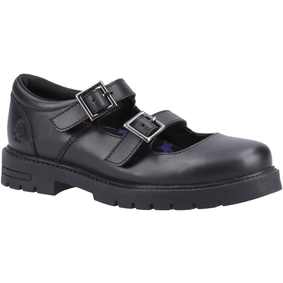 Hush Puppies Ella Junior Meisjes Zwart Leren Schoenen - Image 1