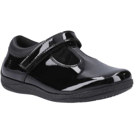Hush Puppies Caitlin T-Bar Meisjes Zwart Leren Schoenen - Image 1