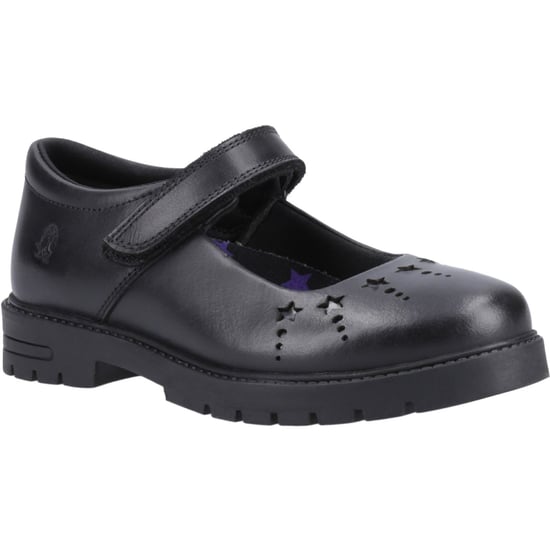 Hush Puppies Sabrina Senior Meisjes Zwart Leren Schoenen - Image 1