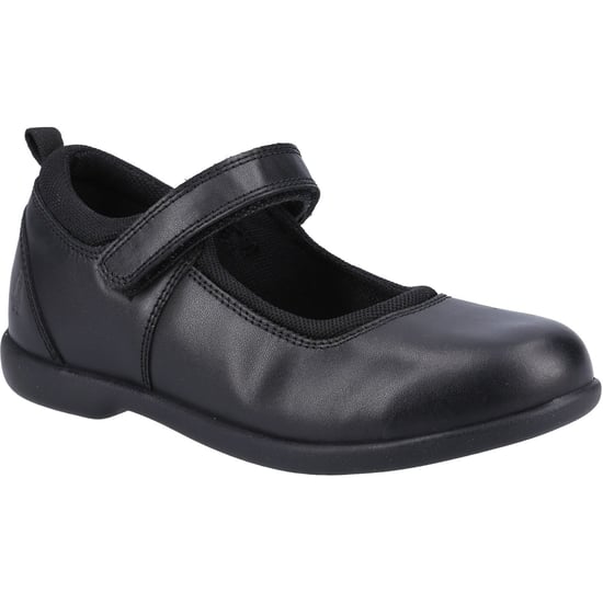 Hush Puppies Bianca SNR Meisjes Zwart Leren Schoenen - Image 1