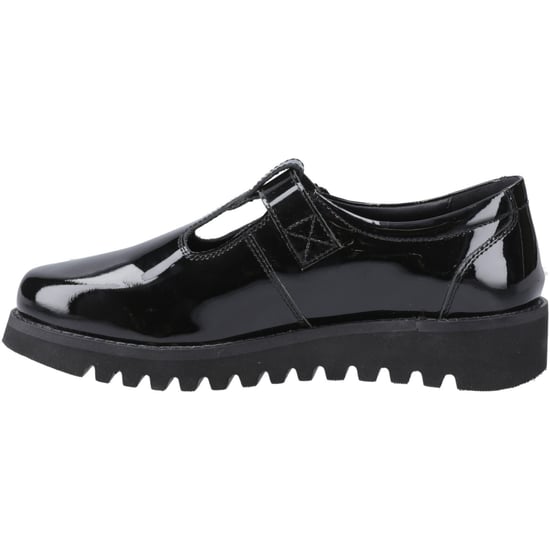 Hush Puppies Florrie T-Bar Meisjes Zwart Leren Schoenen - Image 4