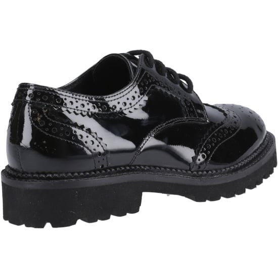 Hush Puppies Gabi Lace Up Meisjes Zwart Leren Brogues - Image 2