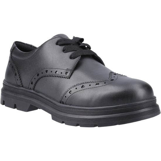 Pod Fiona Meisjes Zwart Leren Brogues - Image 1